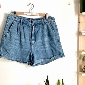 American Eagle High Rise Denim Mom Shorts